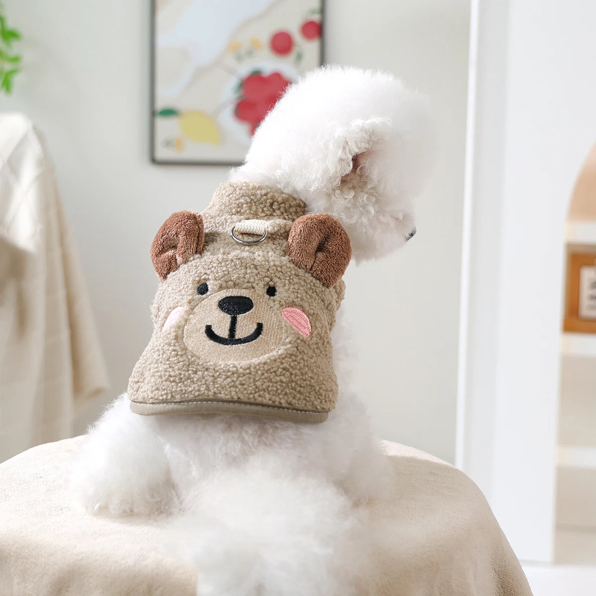 Honden jas – teddy berenlook met zachte fleece stof