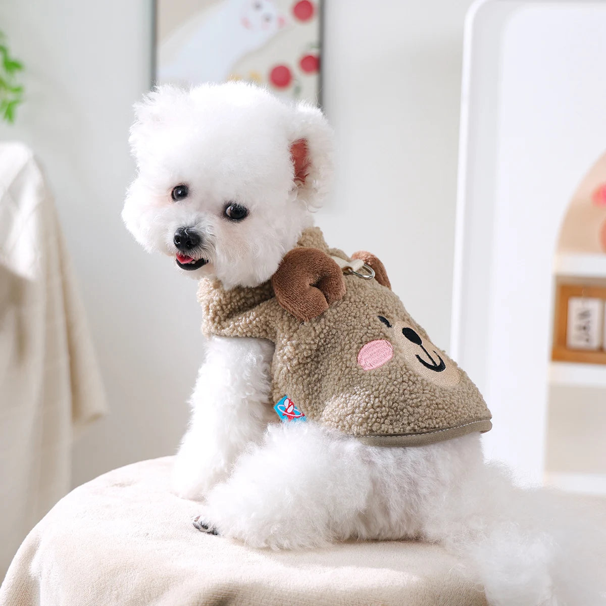 Honden jas – teddy berenlook met zachte fleece stof