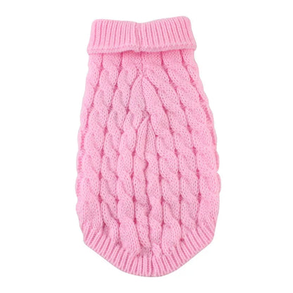 Honden trui – zachte gebreide trui in klassiek kabelpatroon