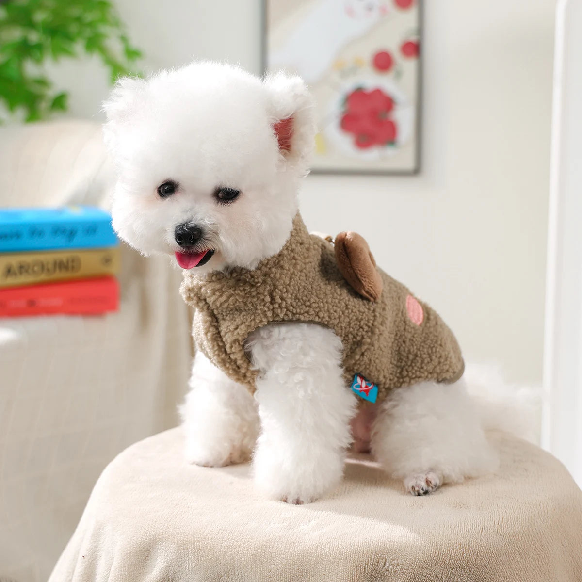 Honden jas – teddy berenlook met zachte fleece stof